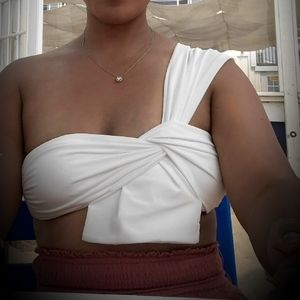 White bralette swim top